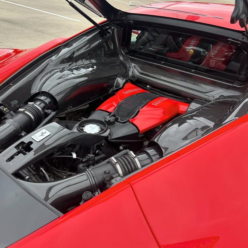 Ferrari Pre-Preg Carbon Fiber Engine Covers for F8 Coupe