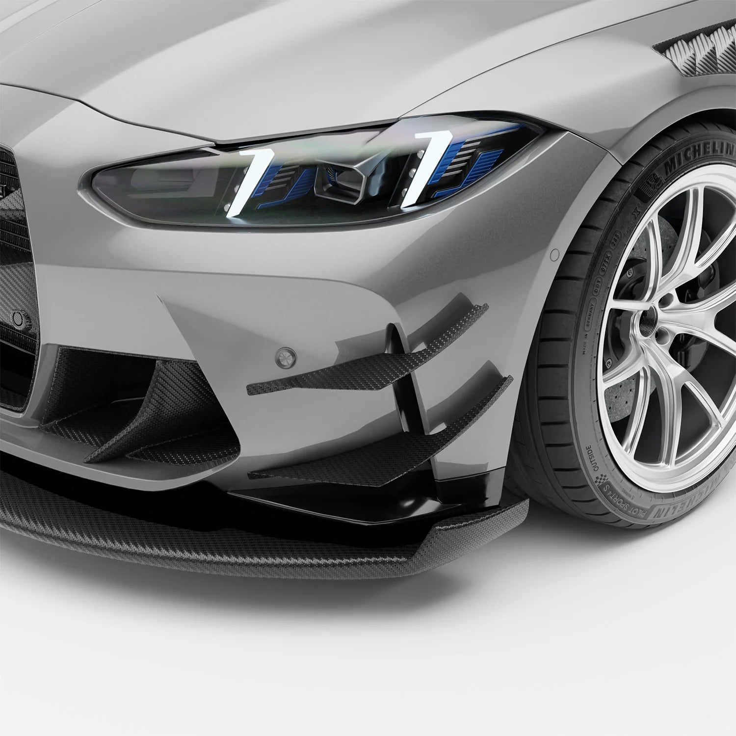 BMW RZ-R Pre-Preg Carbon Fiber Front Bumper Canards for G80/G81 M3