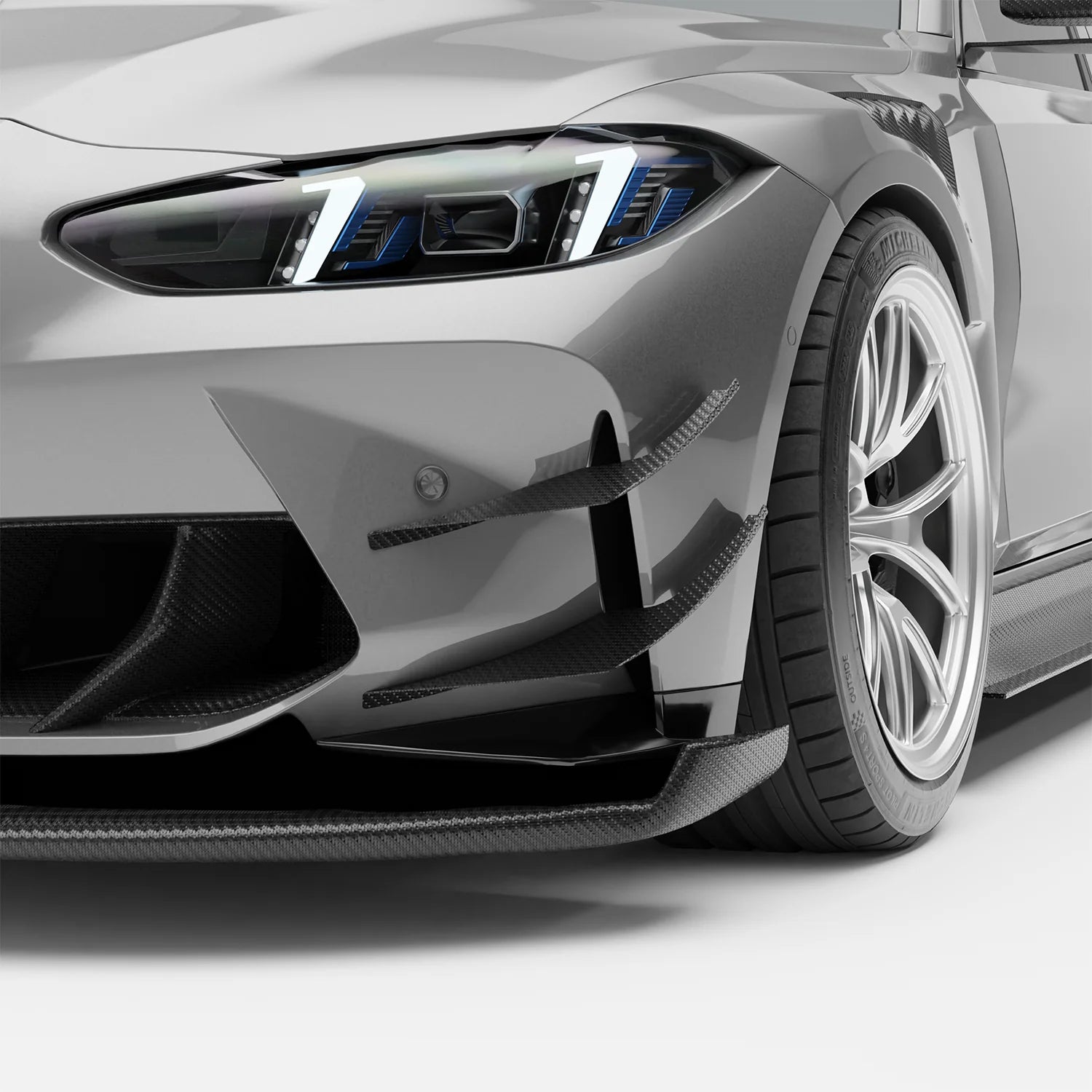 BMW RZ-R Pre-Preg Carbon Fiber Front Bumper Canards for G80/G81 M3