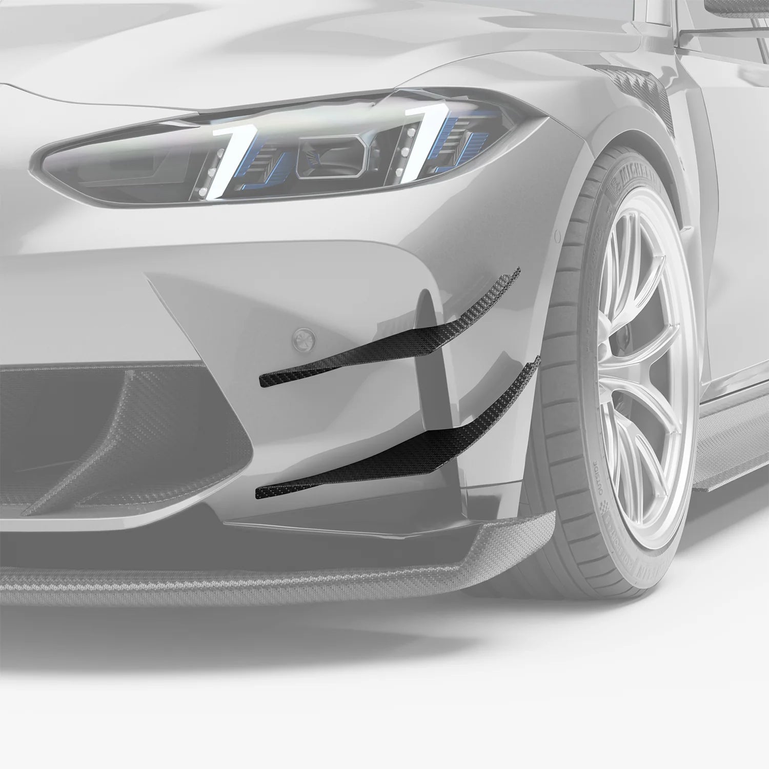 BMW RZ-R Pre-Preg Carbon Fiber Front Bumper Canards for G80/G81 M3