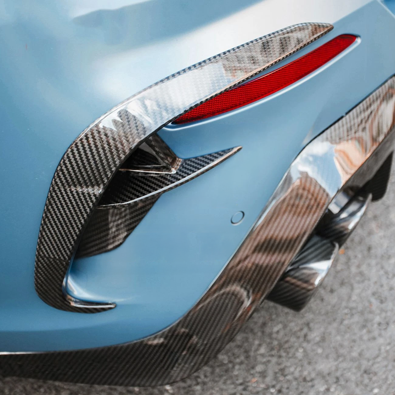 BMW Pre-Preg Carbon Fiber AC Style Rear Bumper Trim for G14/G15/G16 8 Series