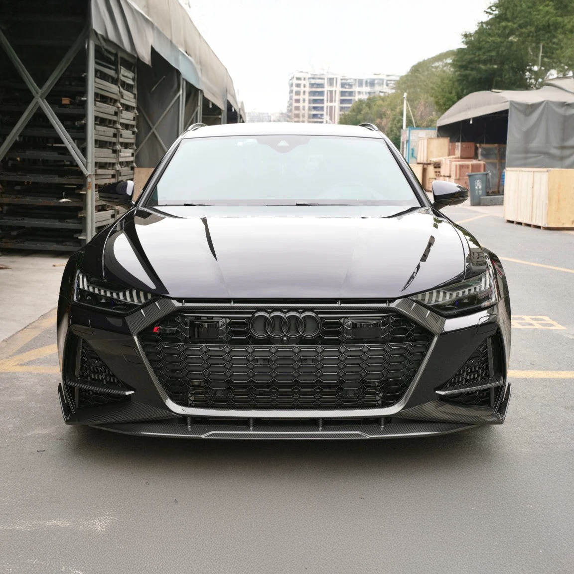 Audi Empero Designs Pre-Preg Carbon Fiber Front Splitter for C8 RS6 & RS7