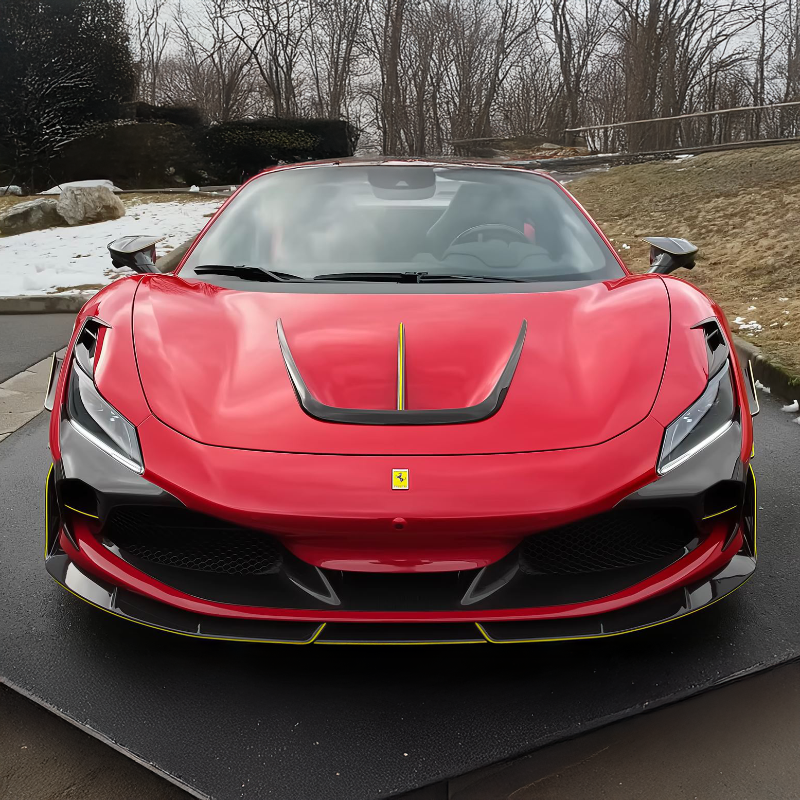 Ferrari Pre-Preg Carbon Fiber Mansory Style Hood Vent for F8