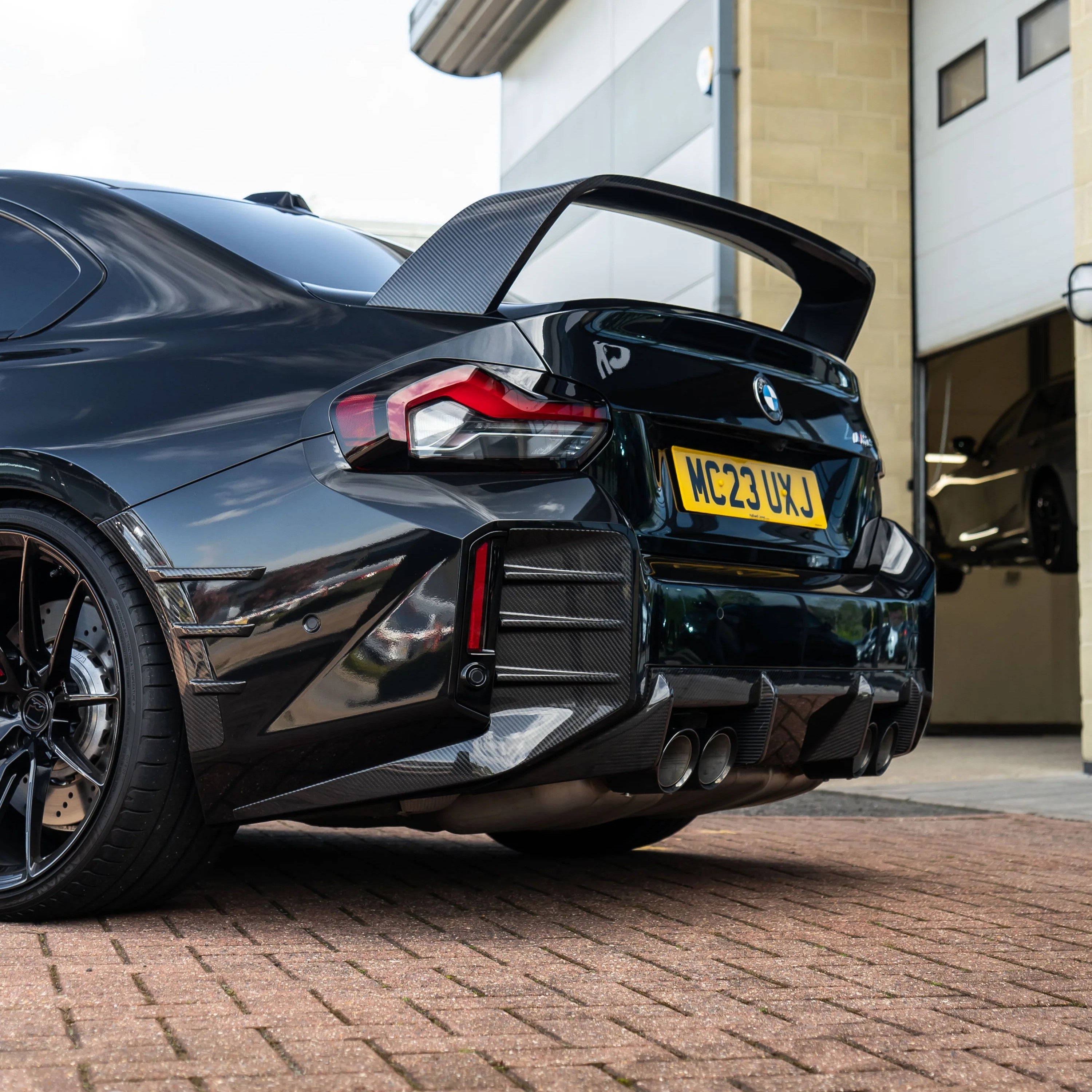 BMW Pre-Preg Carbon Fiber M Performance Style Rear Bumper Inserts for G87 M2