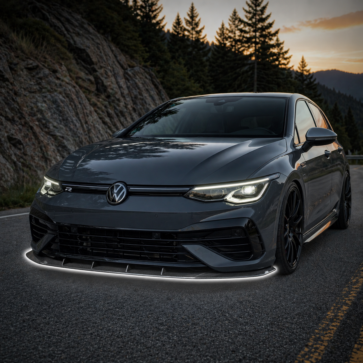 Volkswagen Carbon Fiber EEA Designs Front Splitter for Golf MK8 PFL