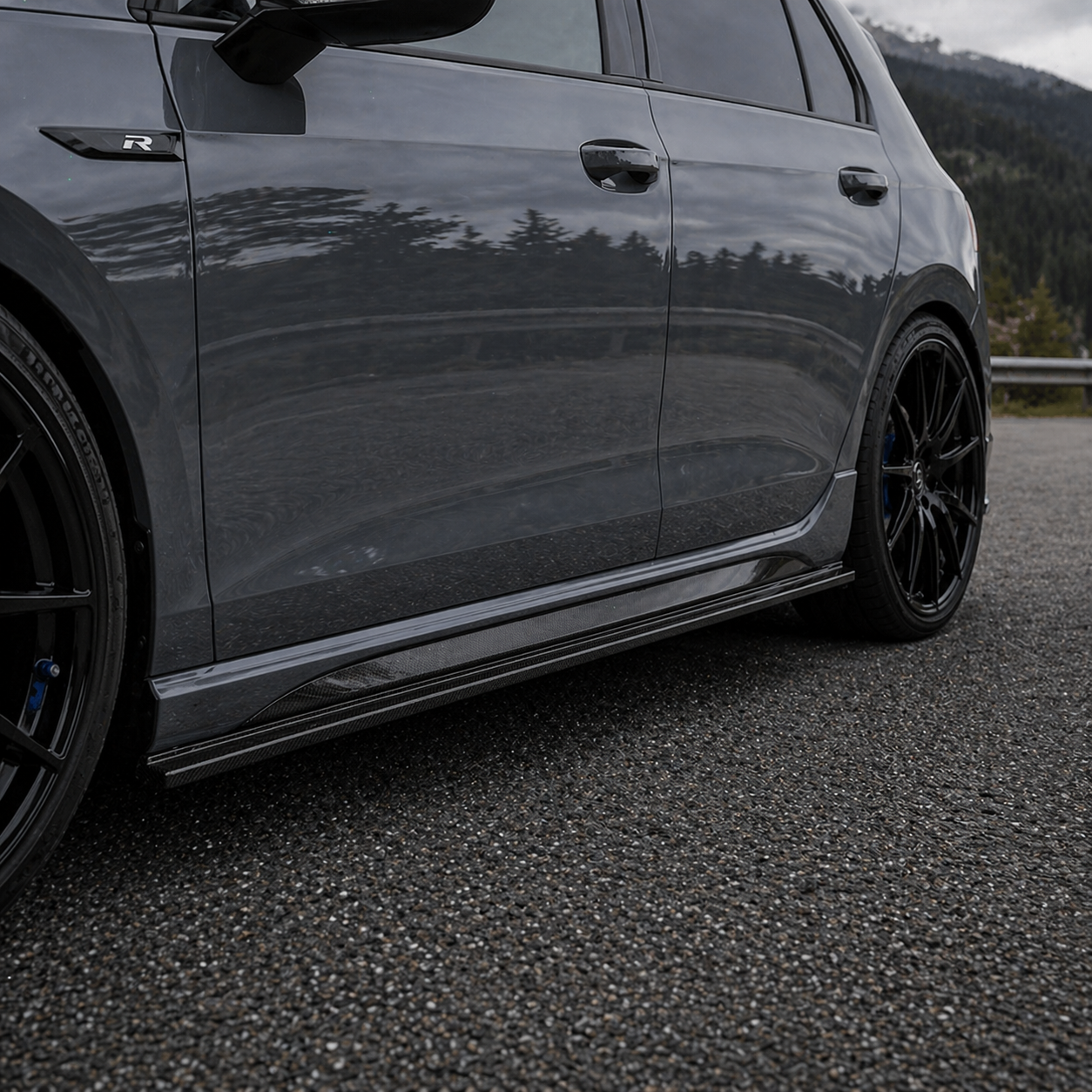 Volkswagen Carbon Fiber EEA Designs Side Skirts for Golf MK8R
