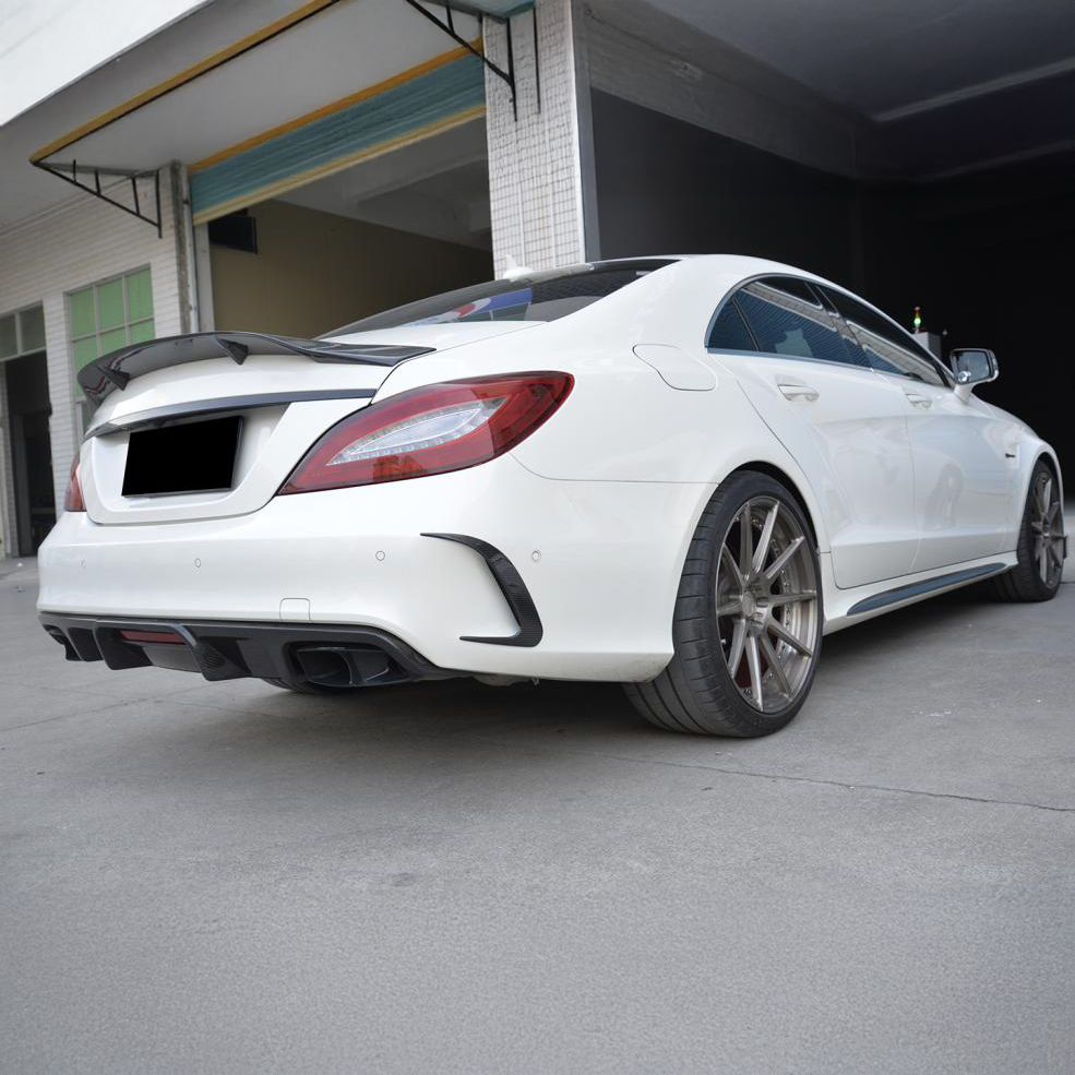 Mercedes Carbon Fiber Rear Bumper Trim for W218 FL