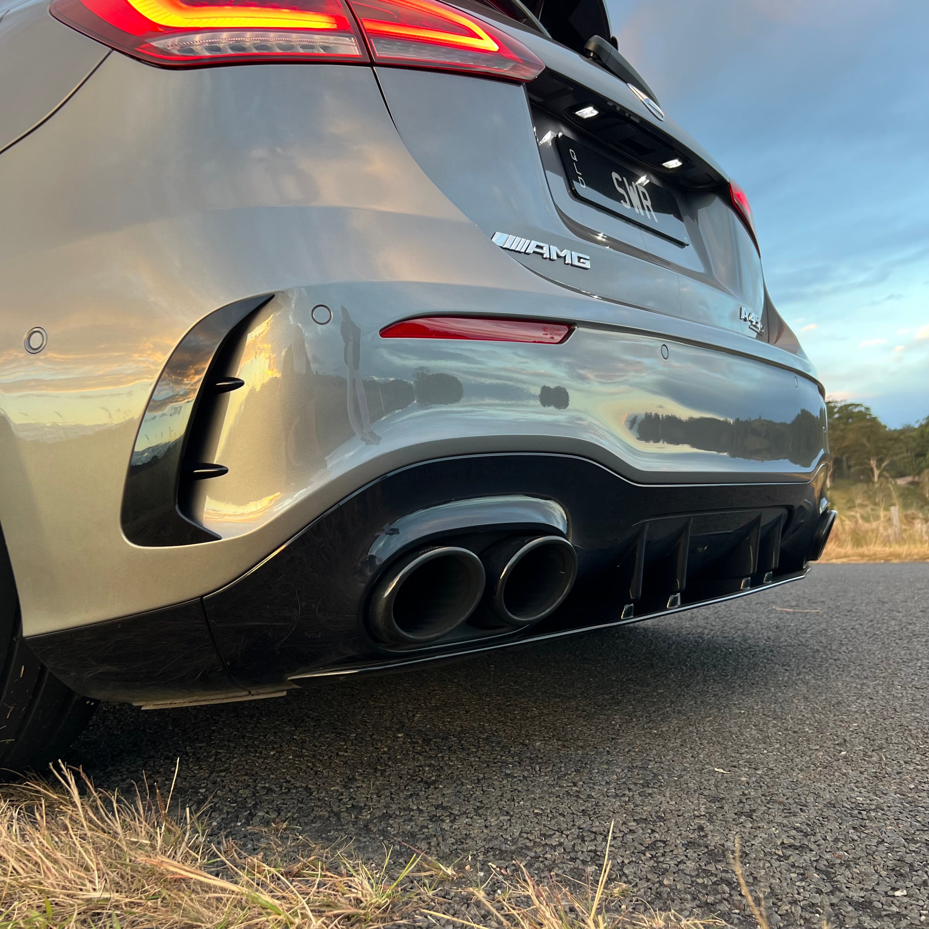 Mercedes Gloss Black AMG Style Rear Diffuser for W177