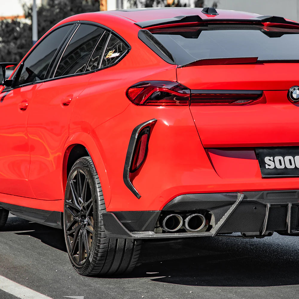 BMW SooQoo Pre-Preg Carbon Fiber Rear Bumper Trim for F96 X6M