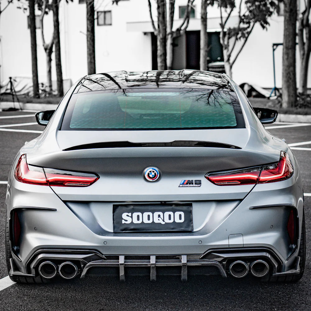 BMW SooQoo Pre-Preg Carbon Fiber Rear Bumper Trim for F93 M8 Gran Coupe