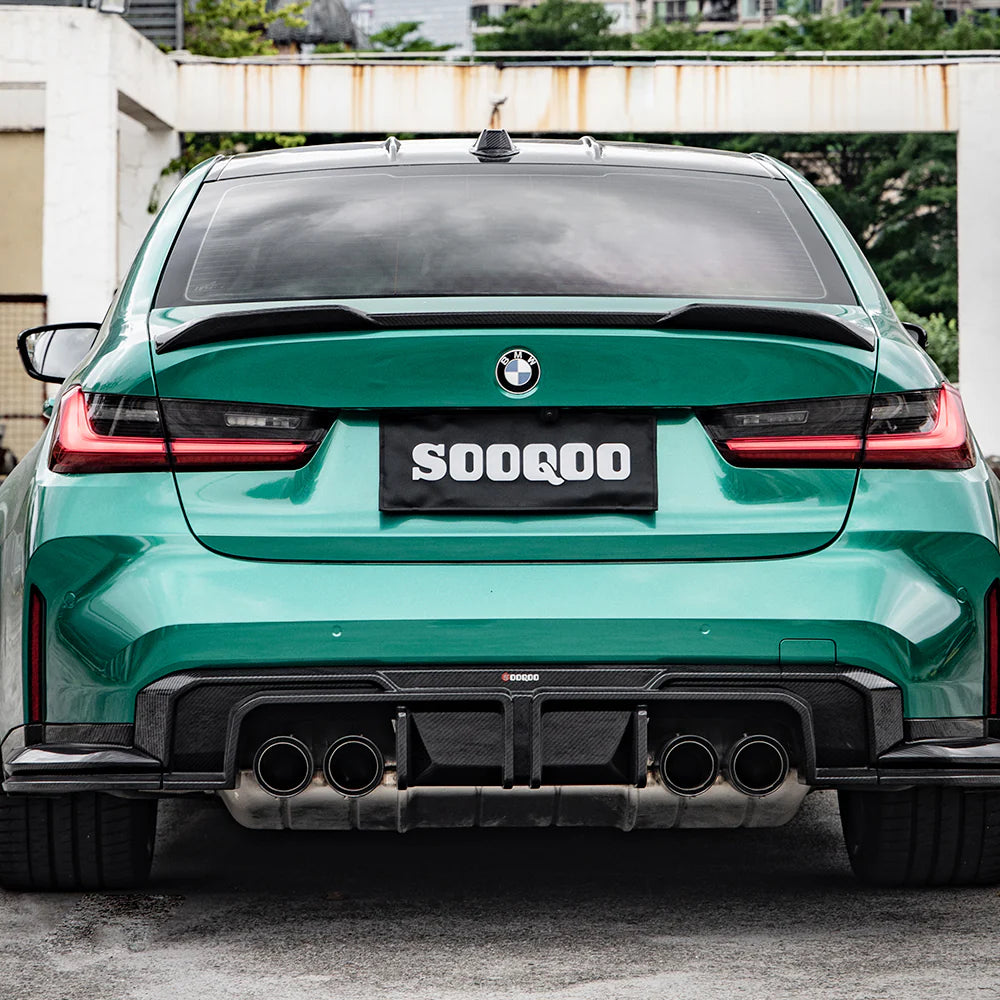 BMW SooQoo Type-A Pre-Preg Carbon Fiber Rear Diffuser & Bumper Spats for G80 M3