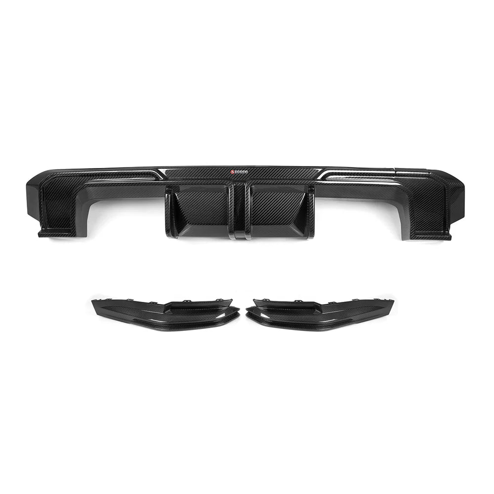 BMW SooQoo Type-A Pre-Preg Carbon Fiber Rear Diffuser & Bumper Spats for G80 M3
