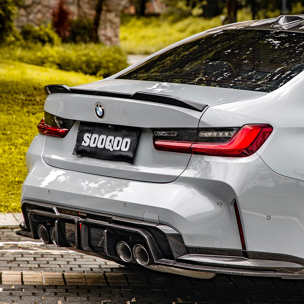 BMW SooQoo Type-A Pre-Preg Carbon Fiber Rear Diffuser & Bumper Spats for G80 M3
