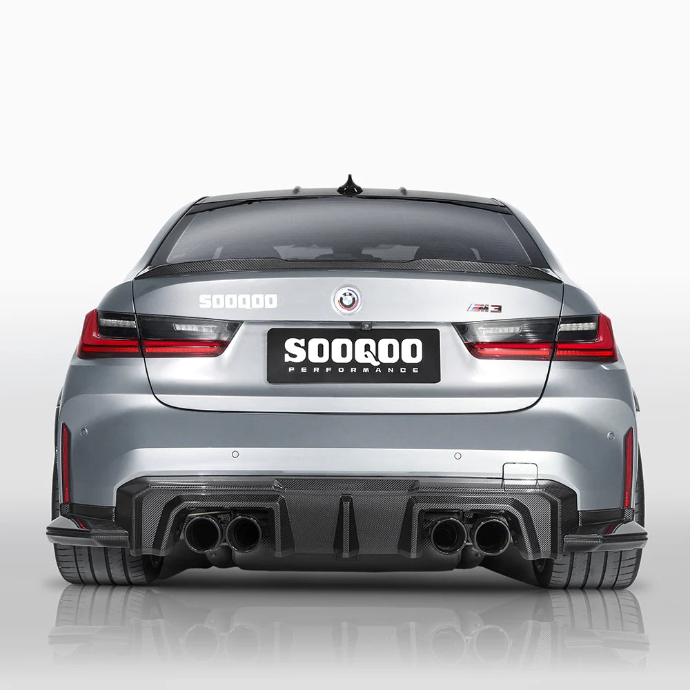 BMW SooQoo Type-B Pre-Preg Carbon Fiber Rear Diffuser & Bumper Spats for G80 M3
