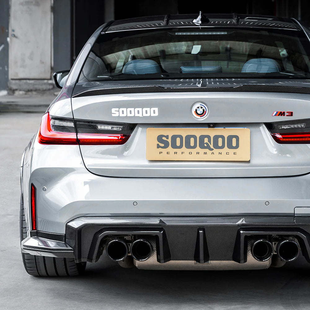 BMW SooQoo Type-B Pre-Preg Carbon Fiber Rear Diffuser & Bumper Spats for G80 M3