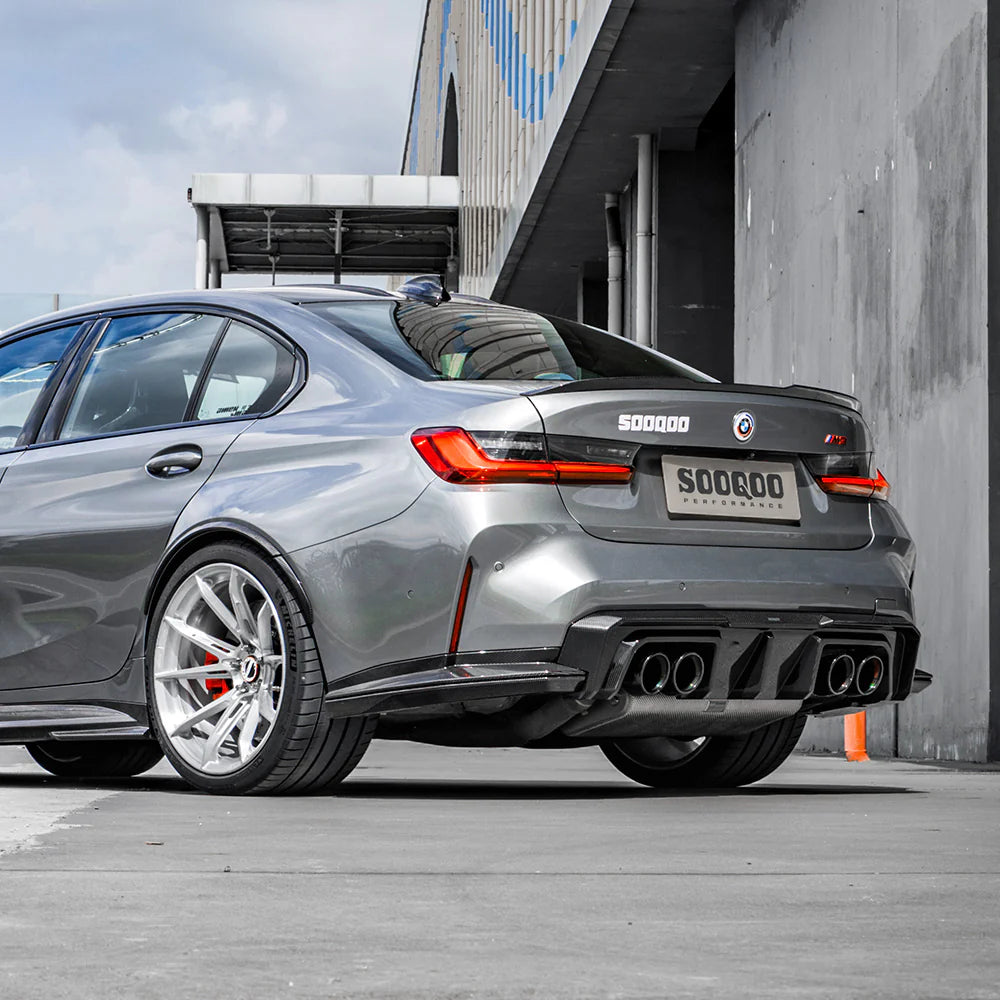 BMW SooQoo Type-B Pre-Preg Carbon Fiber Rear Diffuser & Bumper Spats for G80 M3
