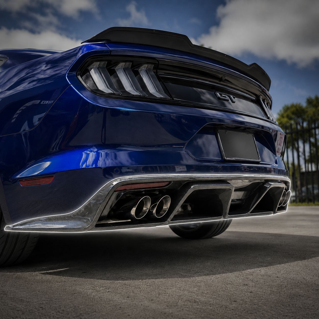 Ford Carbon Fiber Shelby Style Rear Diffuser for Mustang S550 Facelift