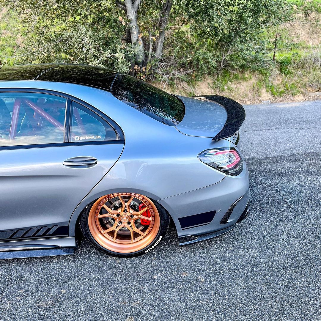 Mercedes Carbon Fiber Rear Bumper Spats for W205 Sedan PFL