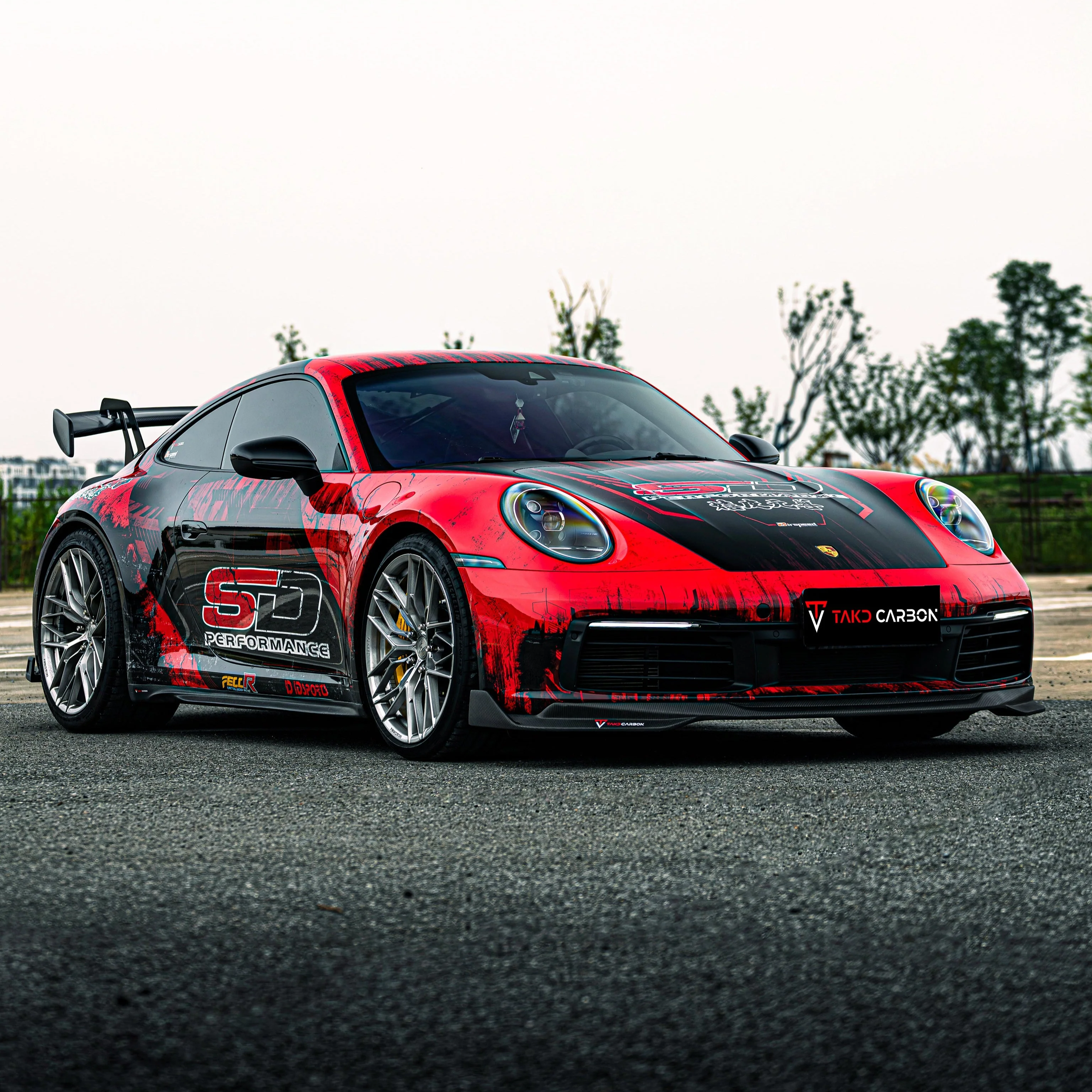 Porsche TAKD Pre-Preg Carbon Fiber Front Splitter for 992 911 Carrera