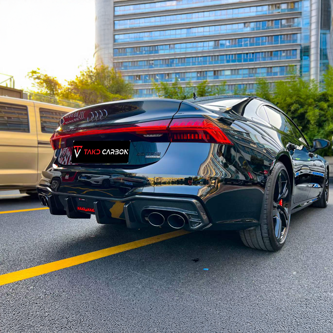 Audi TAKD Pre-Preg Carbon Fiber Rear Diffuser for C8 & C8.5 A7 & S7