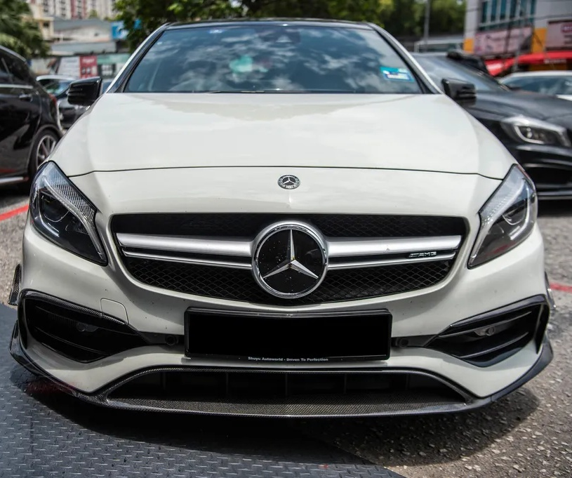 Mercedes Carbon Fiber EEA Designs Front Bumper Lip & Canards for W176 FL