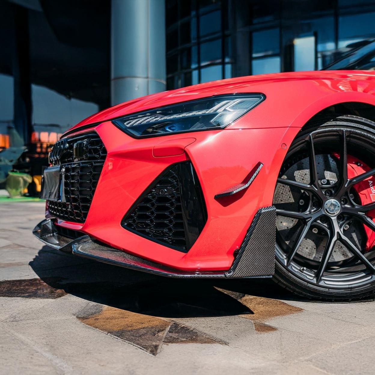 Audi Pre-Preg Carbon Fiber JSL Style Front Splitter for C8 RS6 & RS7