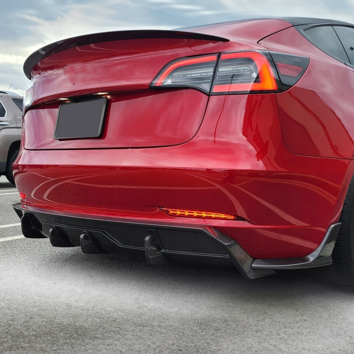 Tesla Carbon Fiber JSL Style Rear Diffuser for Model 3 2016-2023