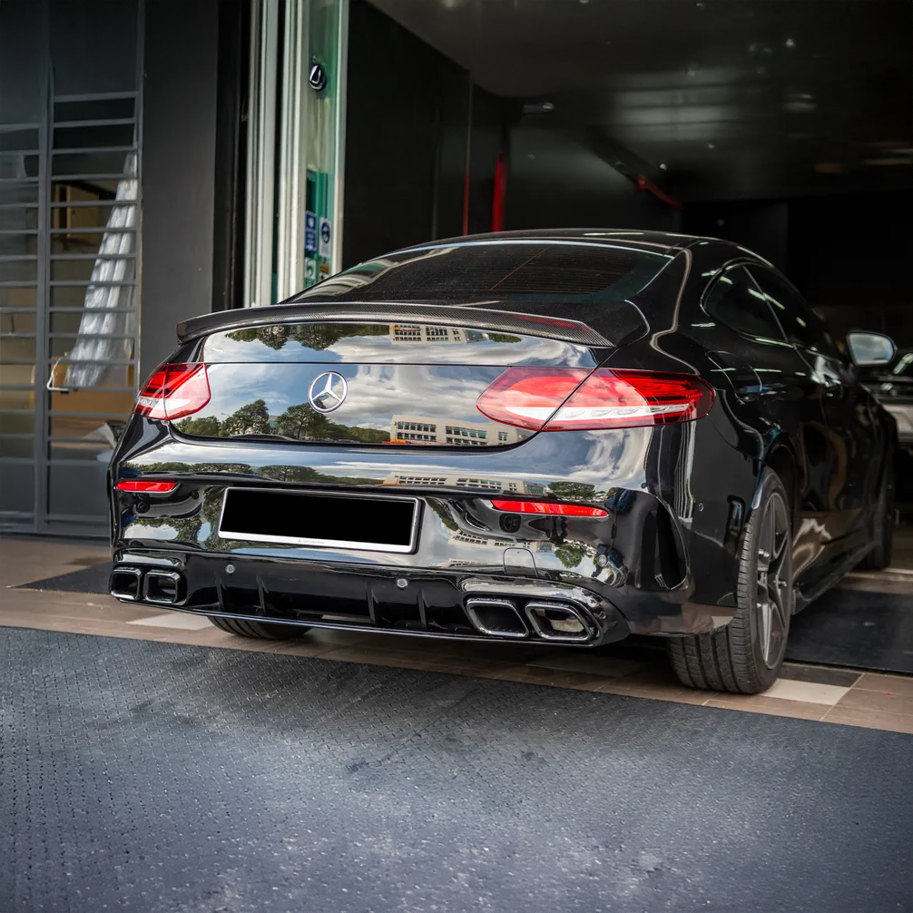 Mercedes C63S Style Rear Diffuser With Exhaust Tips for W205
