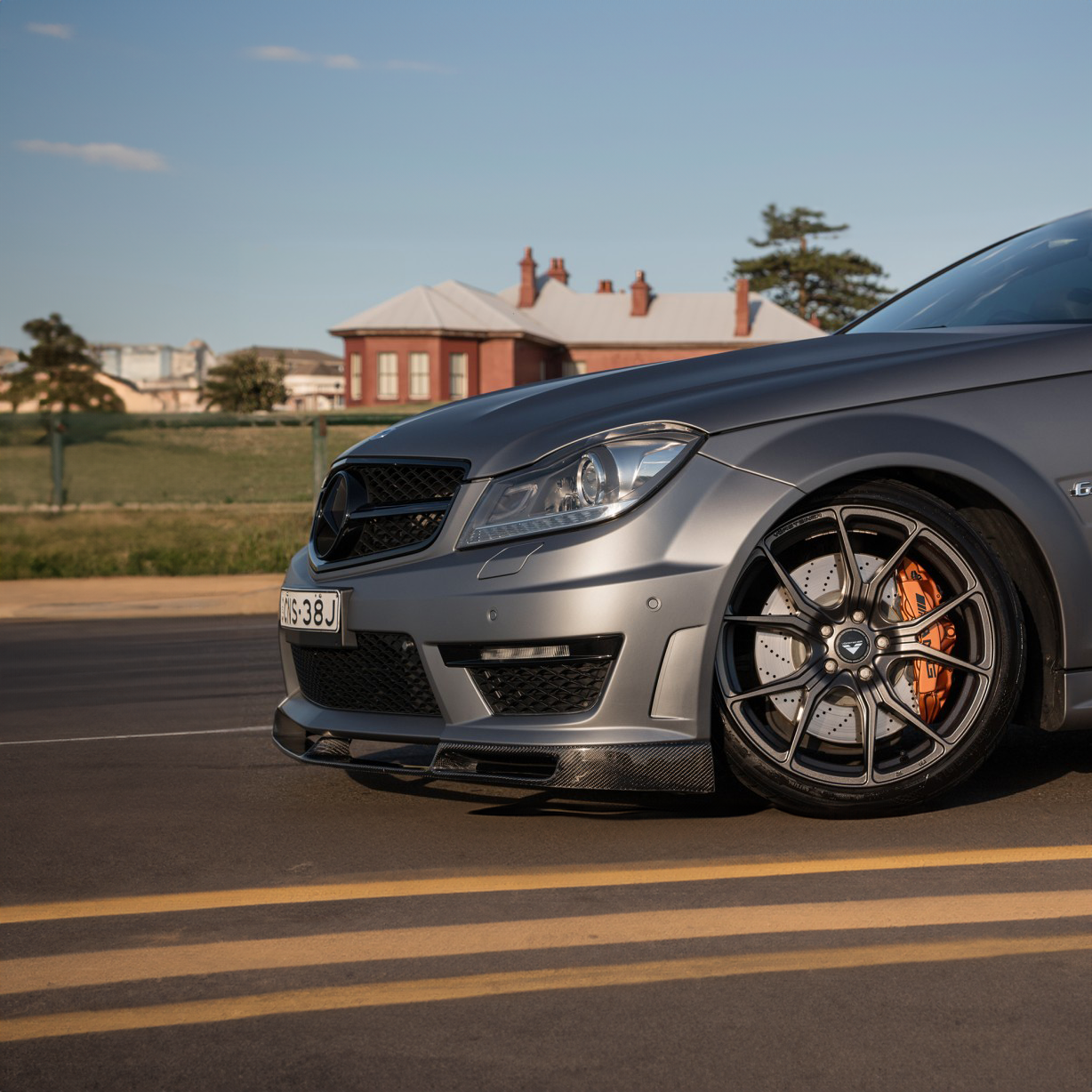 Mercedes Carbon Fiber Vorsteiner Style Front Splitter for W204 C63 FL