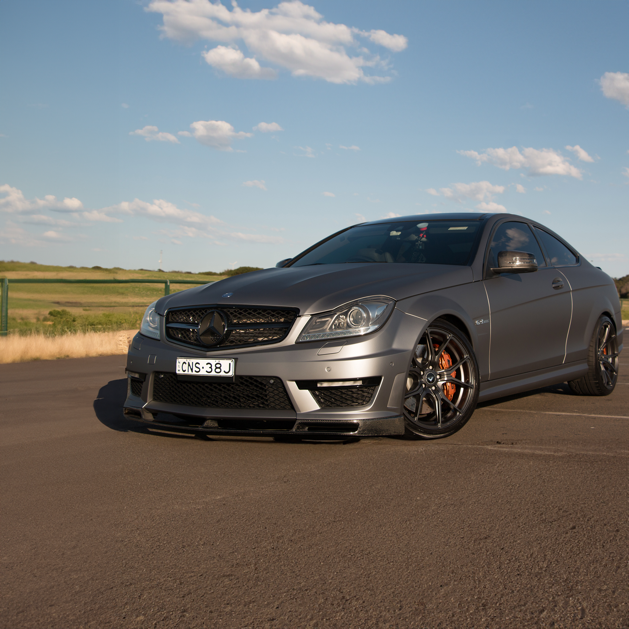 Mercedes Carbon Fiber Vorsteiner Style Front Splitter for W204 C63 FL