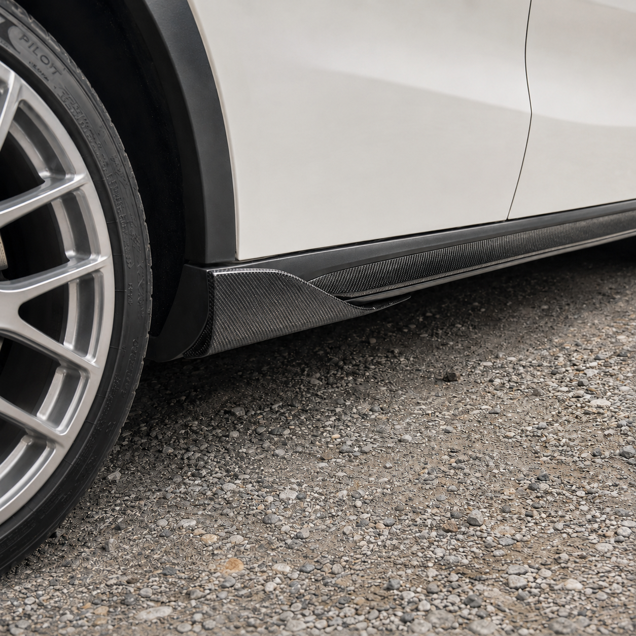 Mercedes Carbon Fiber Side Skirts Extensions for X156