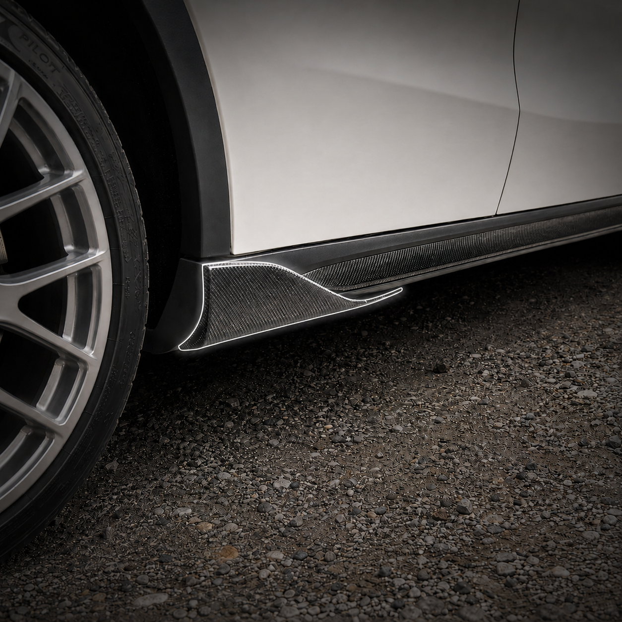 Mercedes Carbon Fiber Side Skirts Extensions for X156