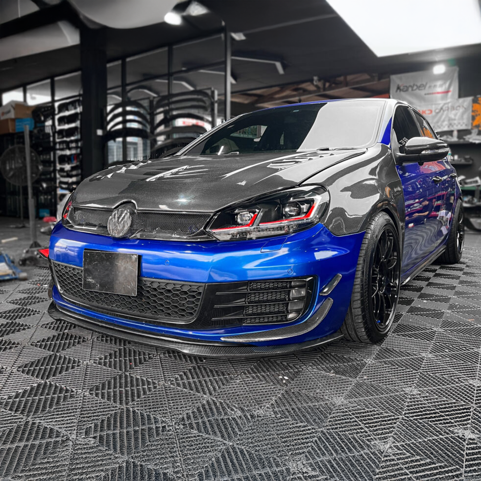 Volkswagen Carbon Fiber Revozport Style Front Splitter for Golf MK6 GTI