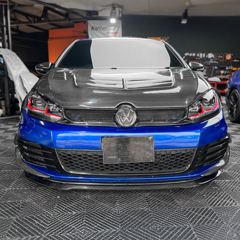 Volkswagen Carbon Fiber Revozport Style Front Splitter for Golf MK6 GTI