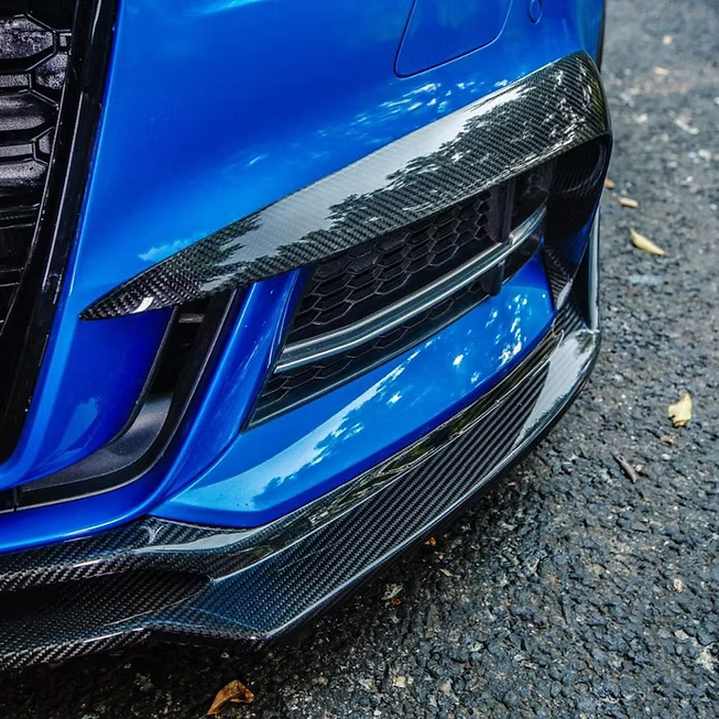 Audi Carbon Fiber Karbel Style Front Air Vent Cover Canards for 8V A3 & S3 Sedan