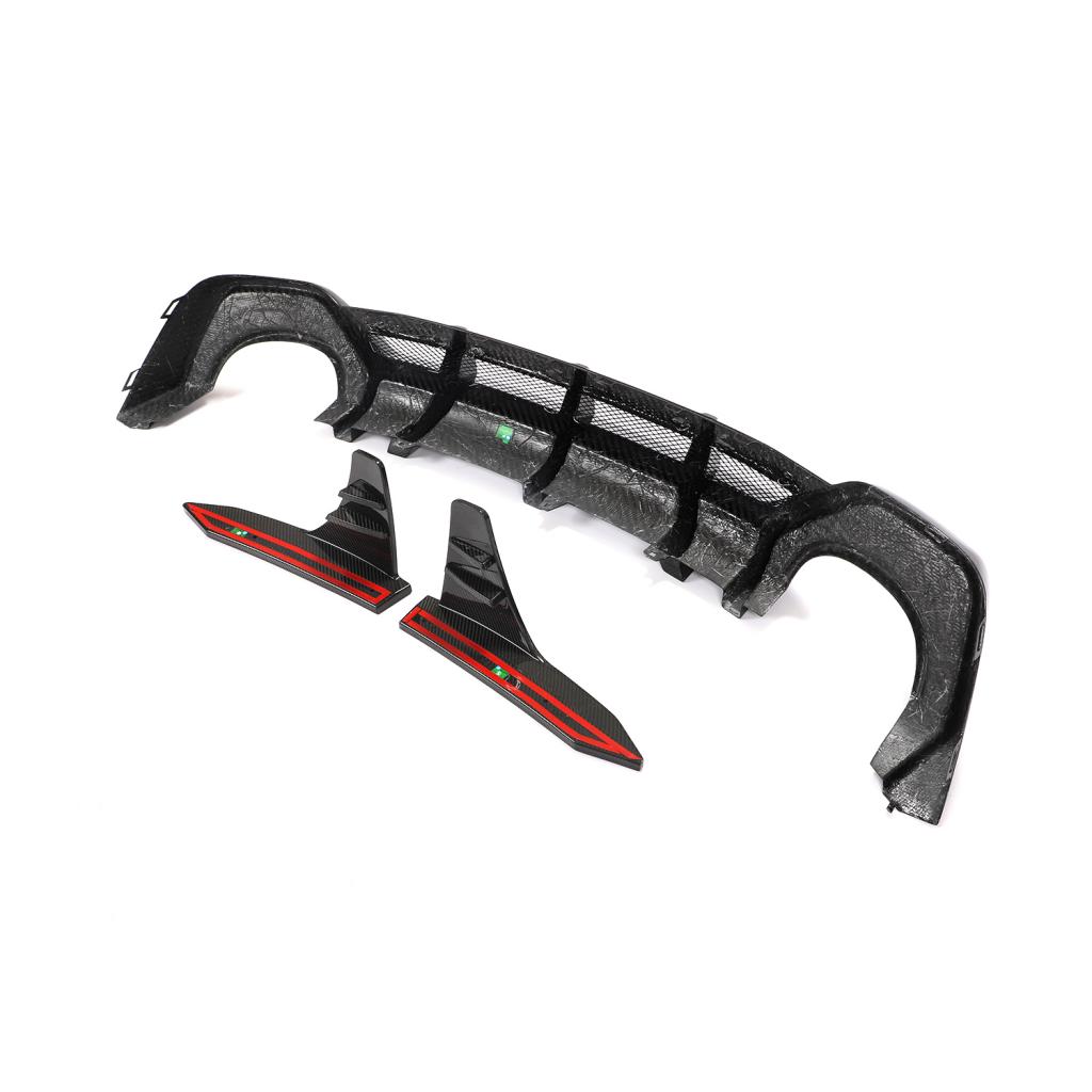 Audi Pre-Preg JSL Style Carbon Fiber Rear Diffuser & Spats for C8 RS6 & RS7