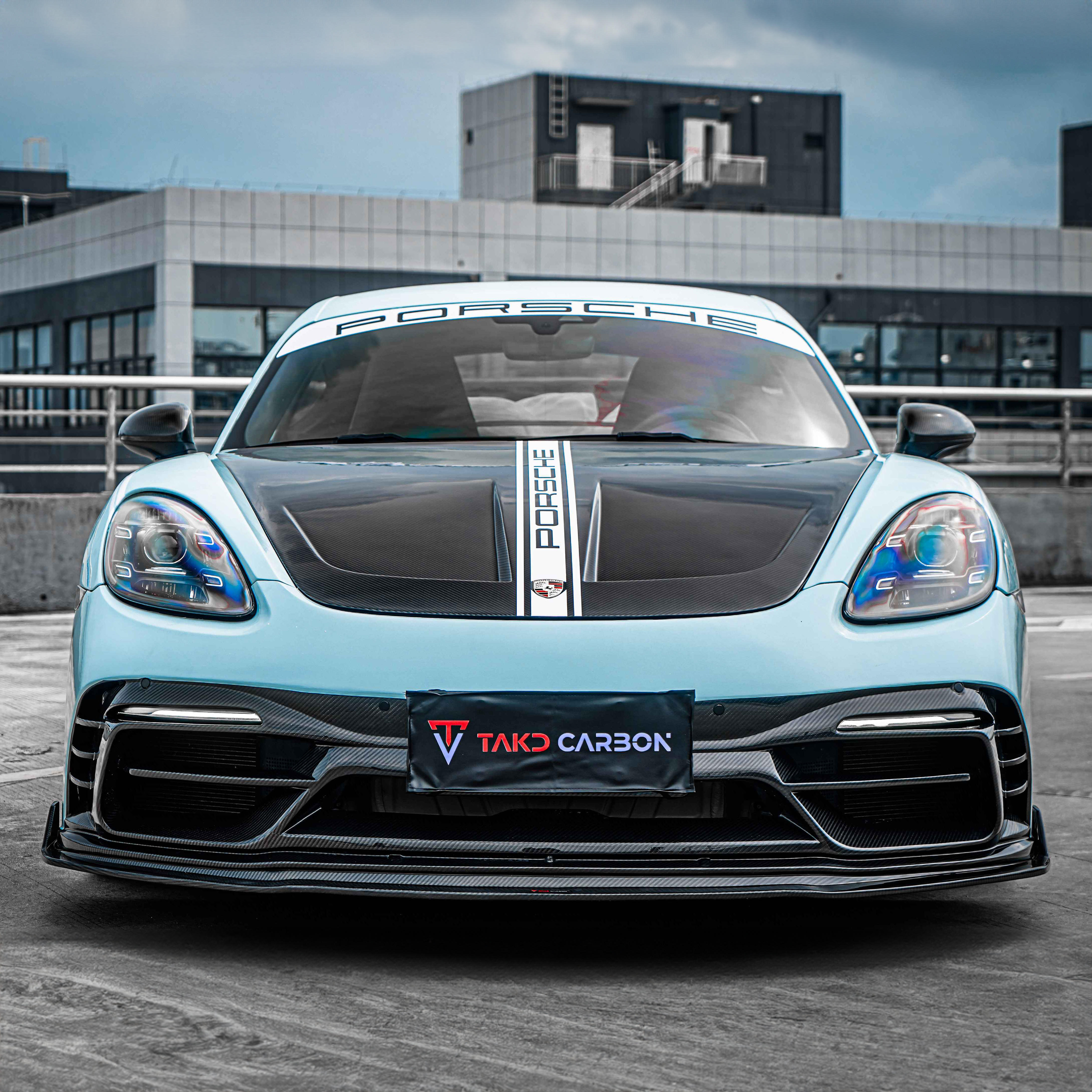 Porsche TAKD V2 Pre-Preg Carbon Fiber Front Bumper & Splitter for 718 Cayman & Boxter