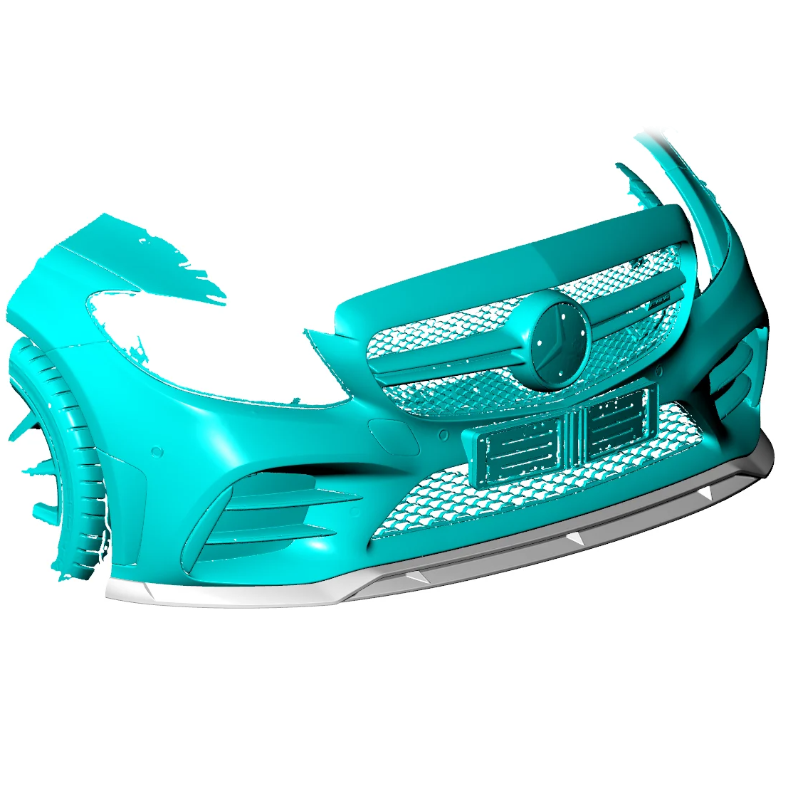 Mercedes Carbon Fiber Brabus Style Front Splitter for W205 FL