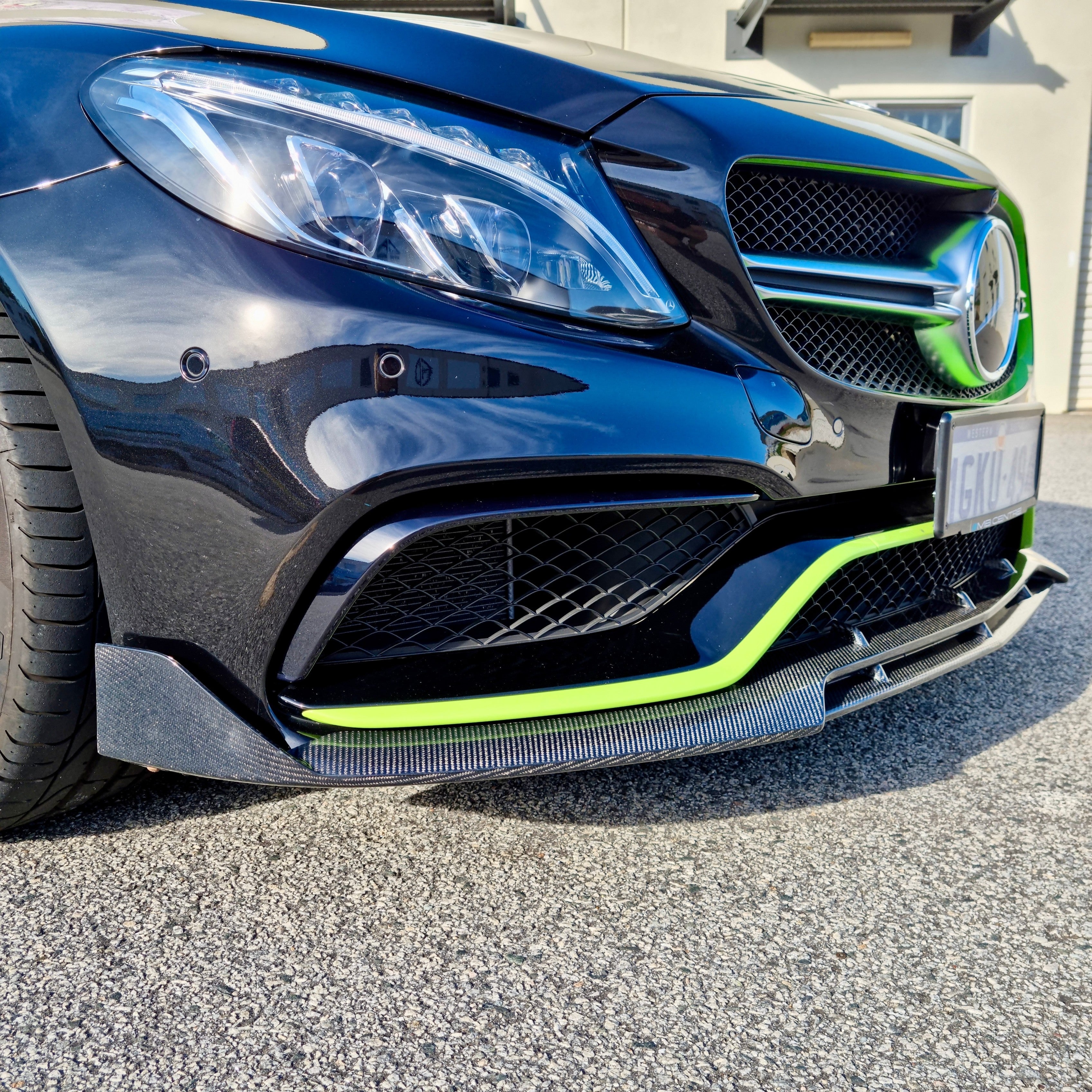 Mercedes Carbon Fiber Brabus Style Front Splitter for W205 C63 Sedan & Coupe