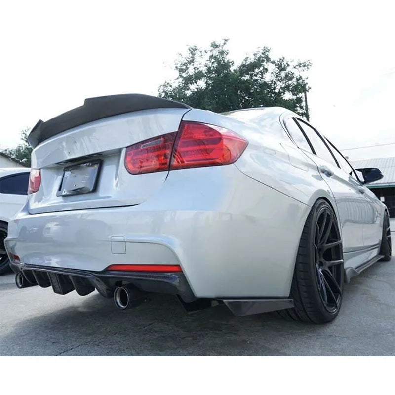 BMW Carbon Fiber Dual Single Tips Rear Diffuser for F30