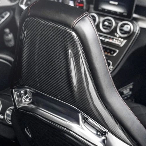 Mercedes Pre-Preg Carbon Fiber AMG Seat Back Covers for AMG Recaro Seats