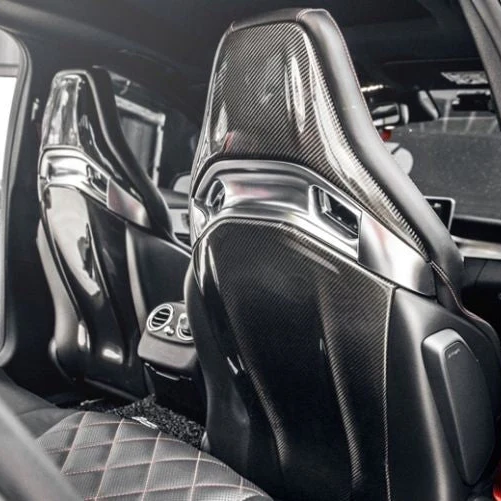 Mercedes Pre-Preg Carbon Fiber AMG Seat Back Covers for AMG Recaro Seats