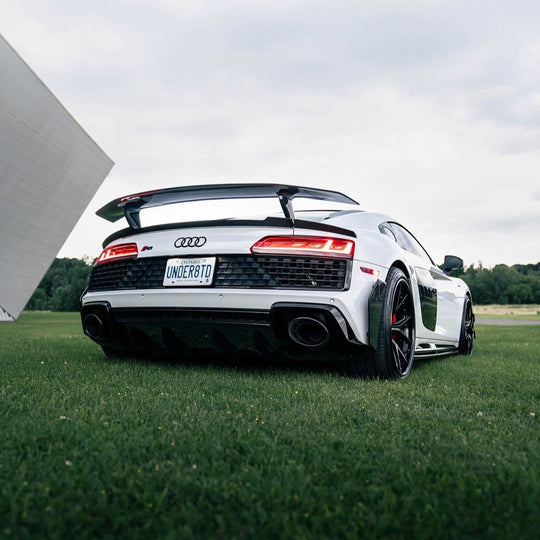 Audi Dry Carbon Fiber GT Style Rear Upper Bumper Spats for R8 Gen 2 FL