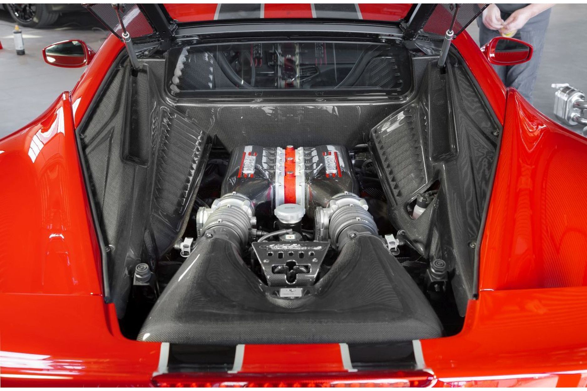 Ferrari Pre-Preg Carbon Fiber Engine Bay Panels for 458 Spider