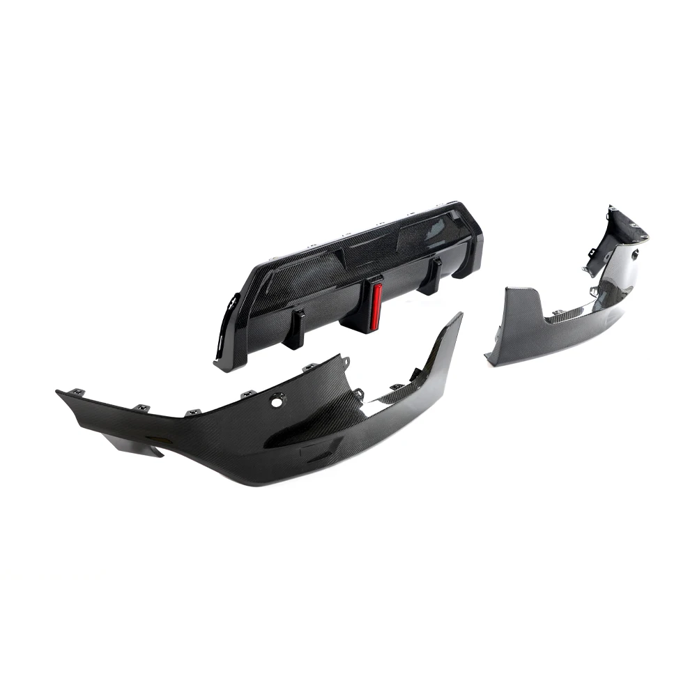 BMW Carbon Fiber Rear Diffuser with Brake Light for G42