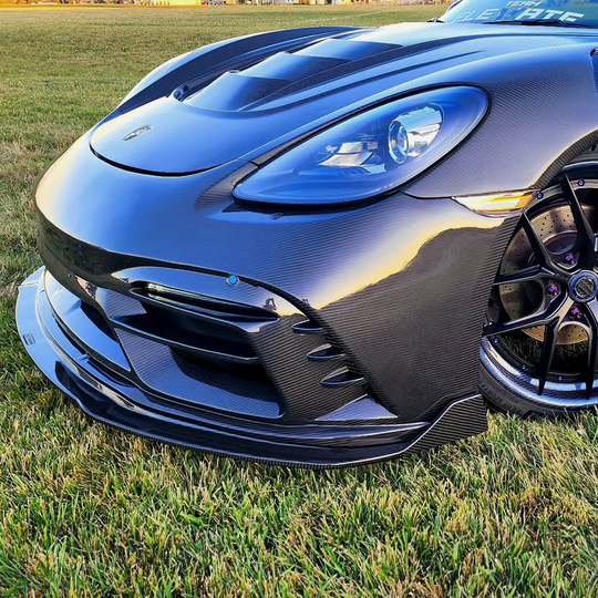 Porsche TAKD V2 Dry Carbon Fiber Front Bumper & Splitter for 718 Cayman & Boxter