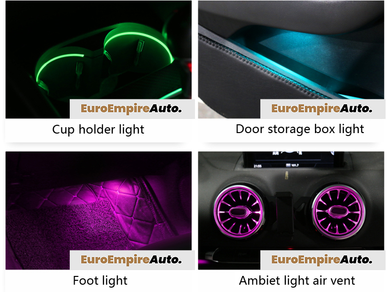 Audi Ambient Light Package with LED Air Vents & Interior Lights for 8V