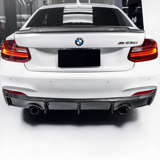 BMW Carbon Fiber Exotic Style Rear Diffuser for F22