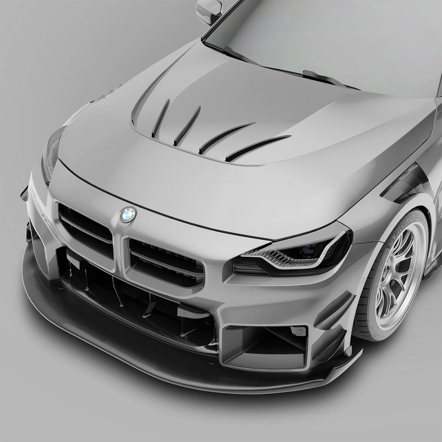 BMW RZ-R Pre-Preg Carbon Fiber Hood & Strakes for G87 M2