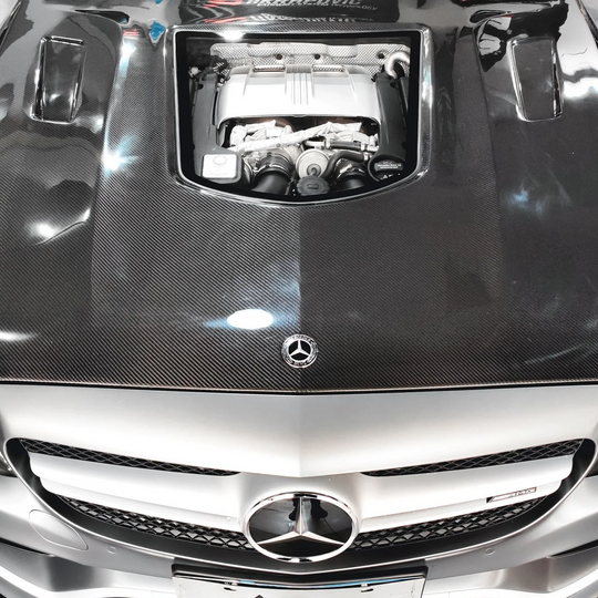 Mercedes Carbon Fiber Hood with Transparent Panel for W205 PFL